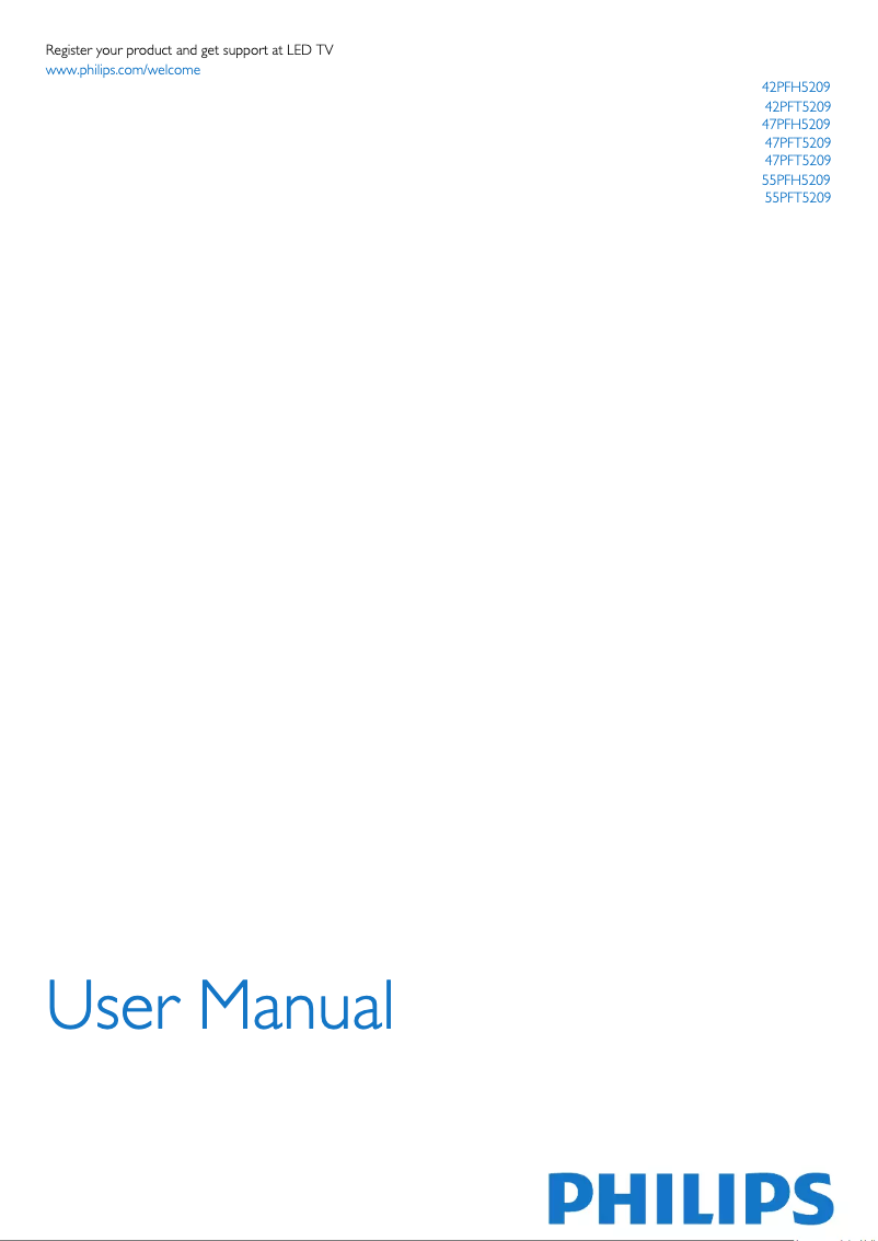 Image de la première page du manuel de l'appareil 47PFH5209