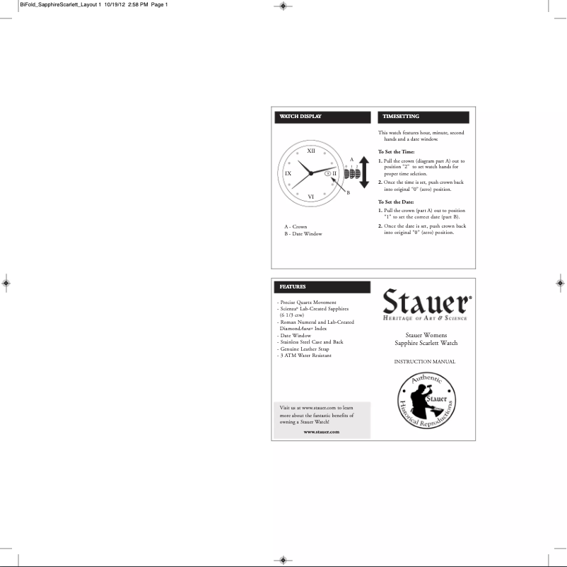 Page 1 de la notice Manuel utilisateur Stauer 23238