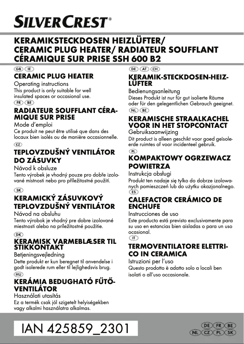 Page 1 de la notice Manuel utilisateur SilverCrest SSH 600 B2