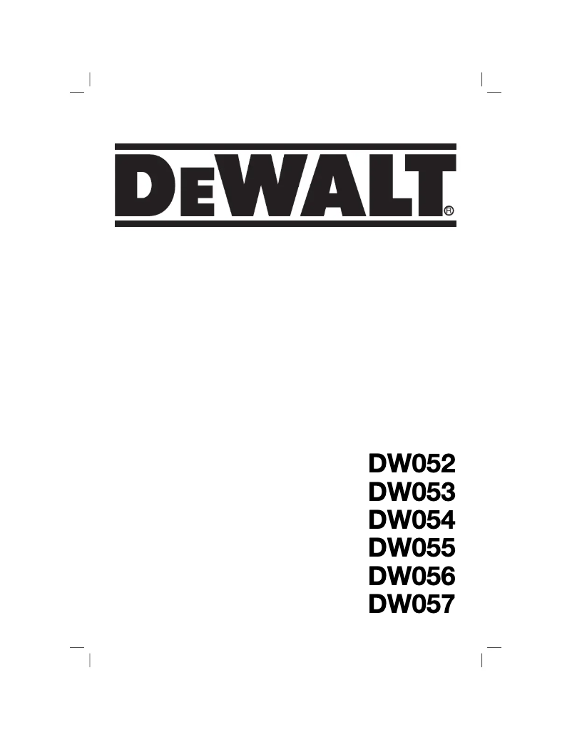 Page n°1 - Manuel utilisateur DeWalt DW057