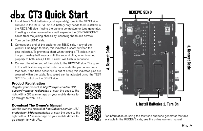 Page n°1 - Guide de démarrage rapide DBX CT3