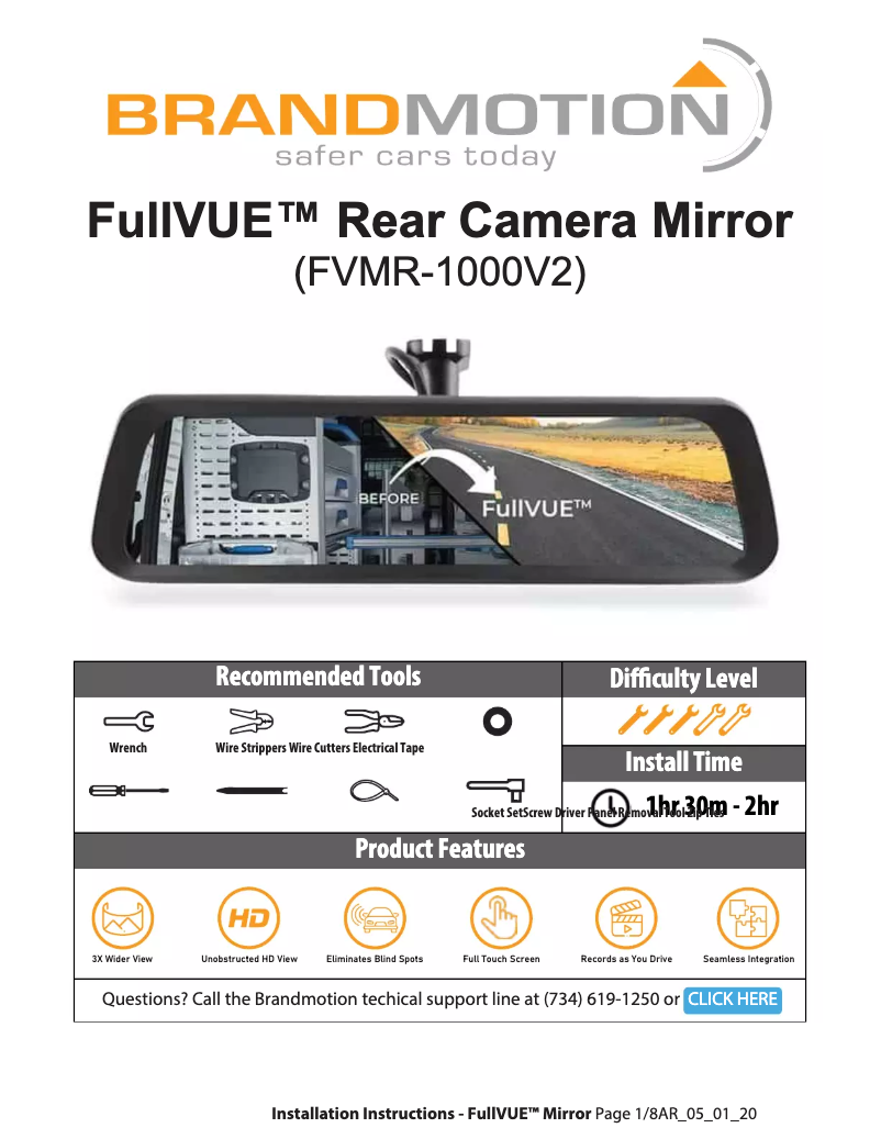 Image de la première page du manuel de l'appareil FullVUE FVMR-1000V2