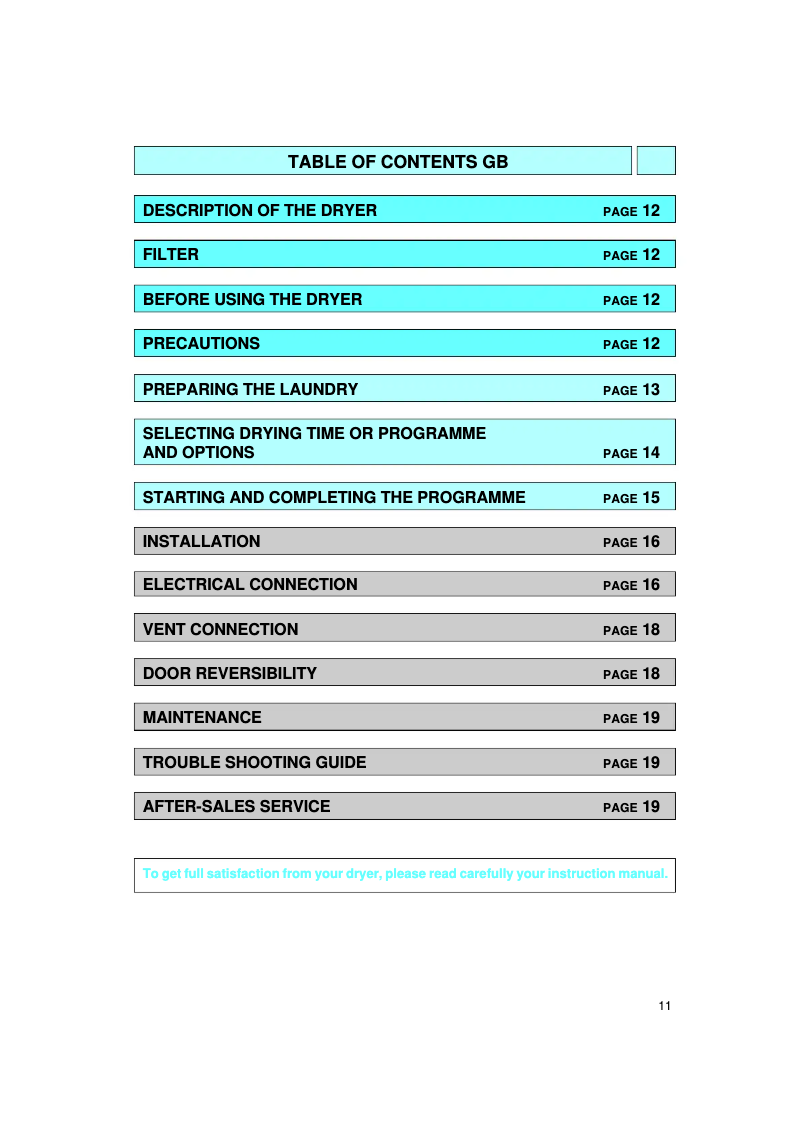 Page 1 de la notice Manuel utilisateur Bauknecht TRA 4020/4