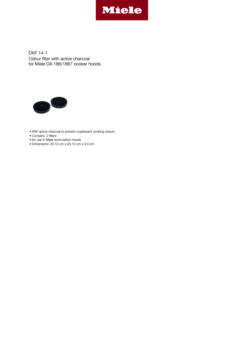 Page 1 de la notice Manuel utilisateur Miele DKF 14-1