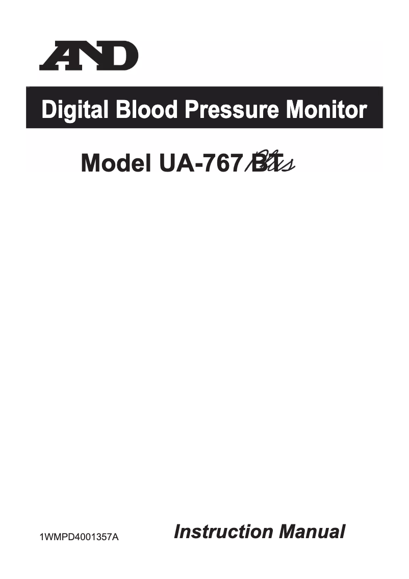 Página 1 del manual Manual de usuario A&D Medical UA-767PBT