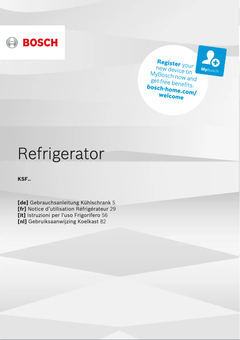 Page n°1 - Mode d'emploi Bosch KSF36PIDP