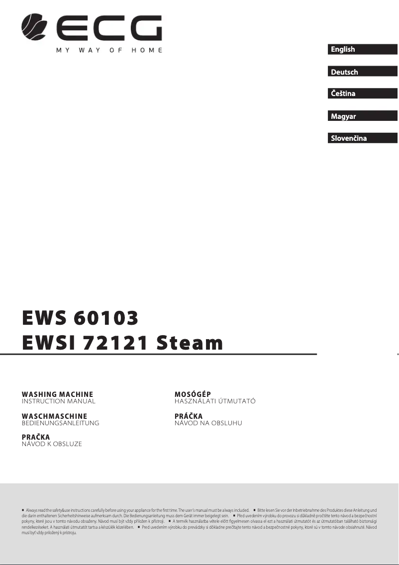 Image de la première page du manuel de l'appareil EWSI 72121 Steam