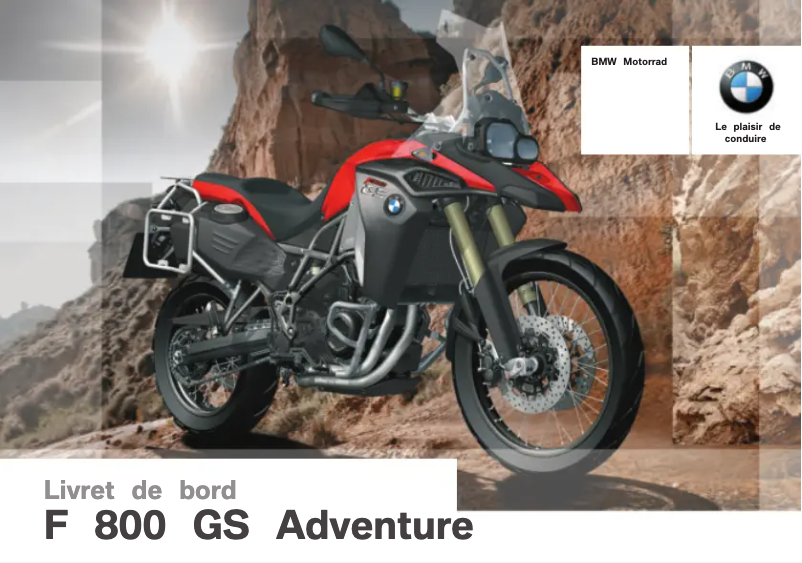 Image de la première page du manuel de l'appareil F 800 GS Adventure (2013)