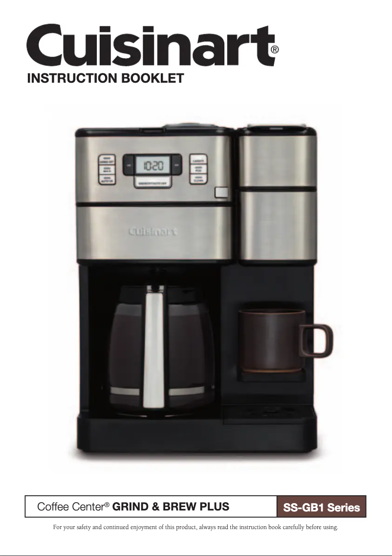 Page n°1 - Manuel utilisateur Cuisinart Coffee Center Grind & Brew Plus SS-GB1