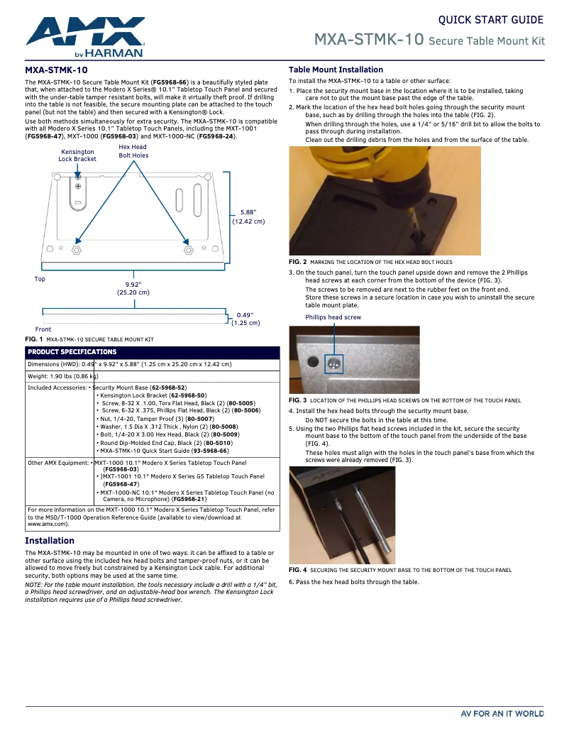 Image de la première page du manuel de l'appareil MXA-STMK-10