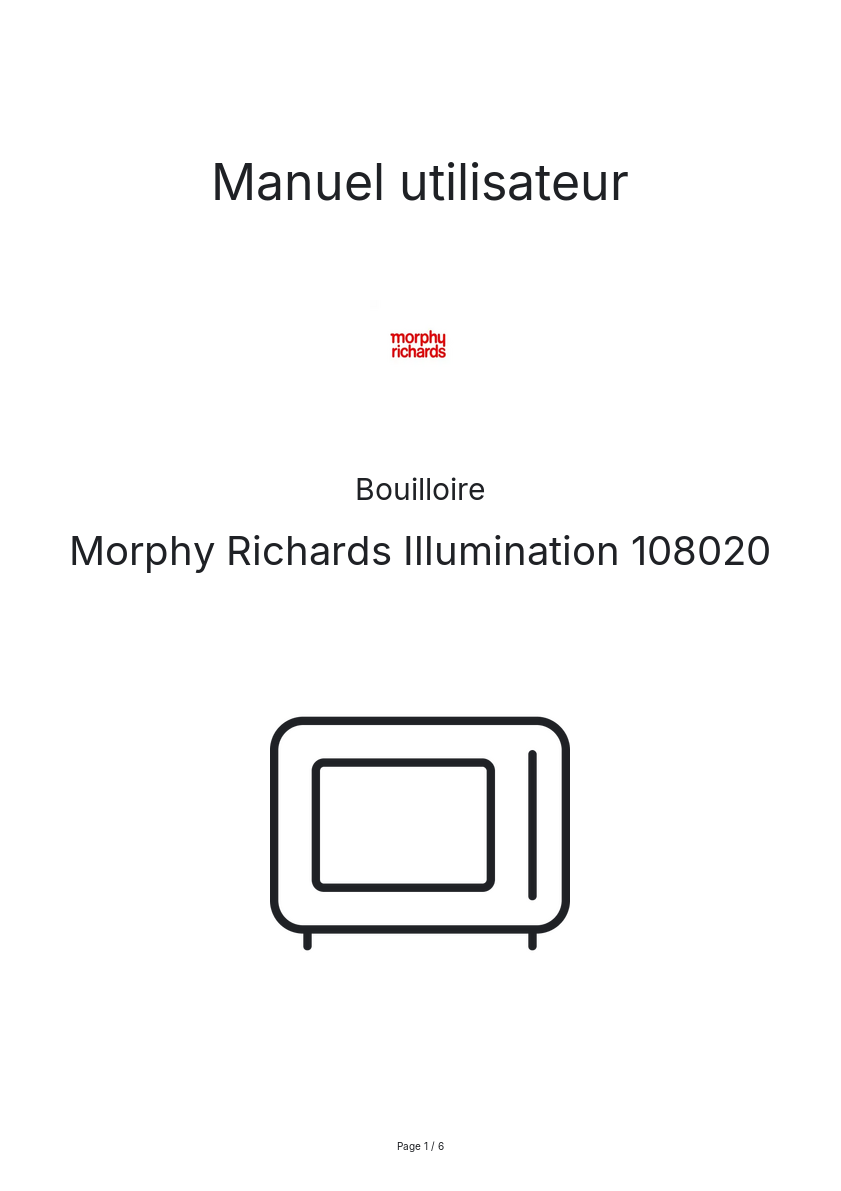 Image de la première page du manuel de l'appareil Illumination 108020