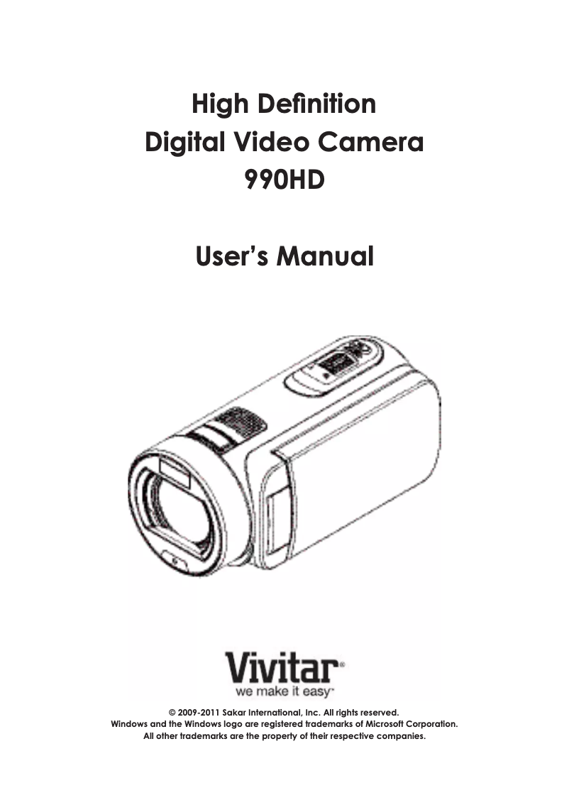 Page 1 de la notice Manuel utilisateur Vivitar DVR 990HD