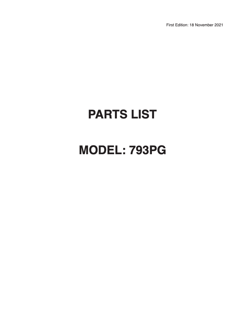 Page 1 de la notice Fiche technique Janome 793PG