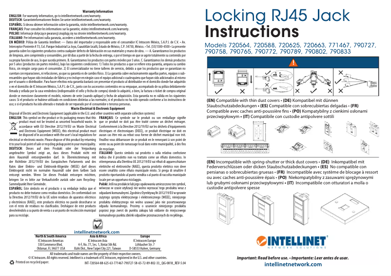 Page n°1 - Manuel utilisateur Intellinet 790734