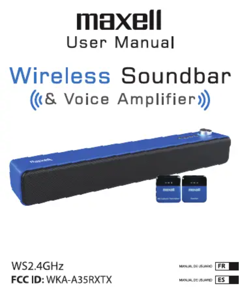Page 1 de la notice Manuel utilisateur Maxell Wireless Soundbar