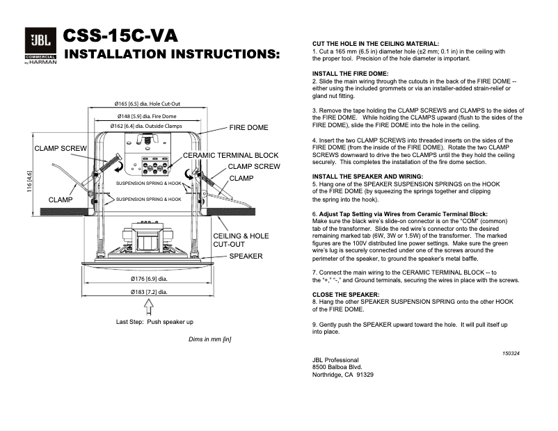 Image de la première page du manuel de l'appareil CSS-15C-VA