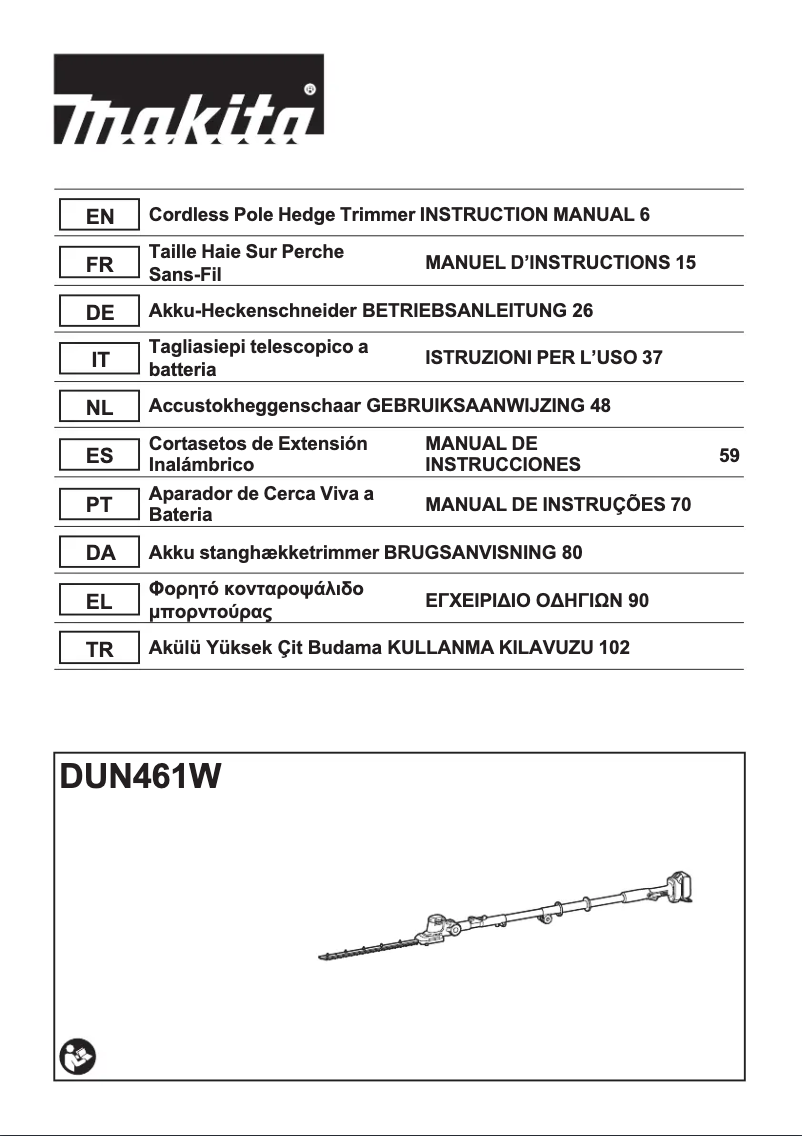 Page 1 de la notice Manuel utilisateur Makita DUN461WZ