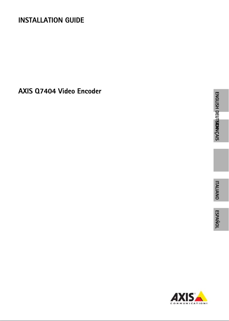 Page 1 of the manual User Manual Axis Q7404