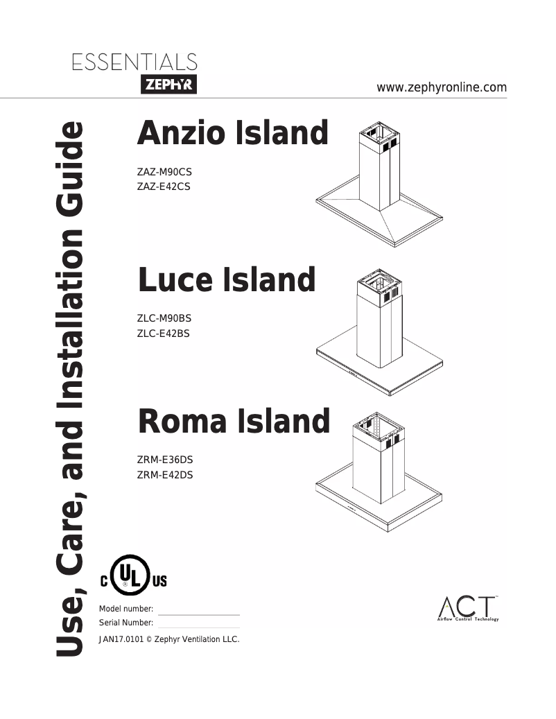 Page n°1 - Manuel utilisateur Zephyr Luce Island ZLC-E42BS