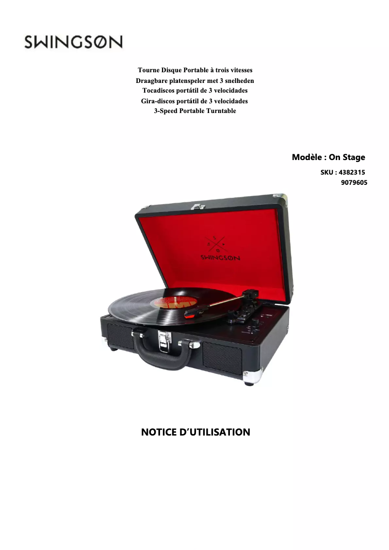 Image de la première page du manuel de l'appareil On Stage