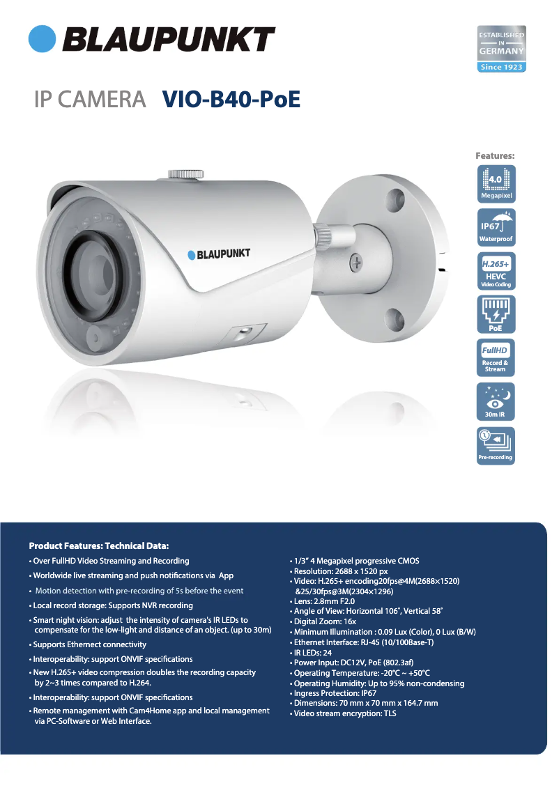 Image de la première page du manuel de l'appareil VIO-B40