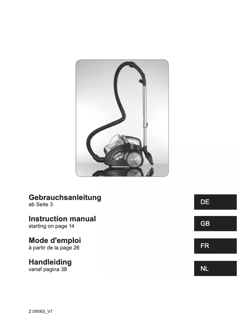 Imagen de la primera página del manual del dispositivo Z 09063