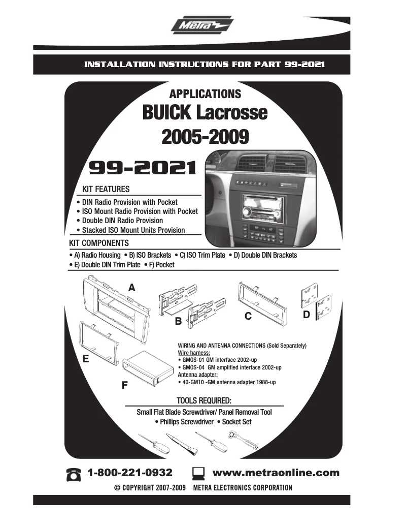 Page 1 de la notice Manuel utilisateur Metra 99-2021
