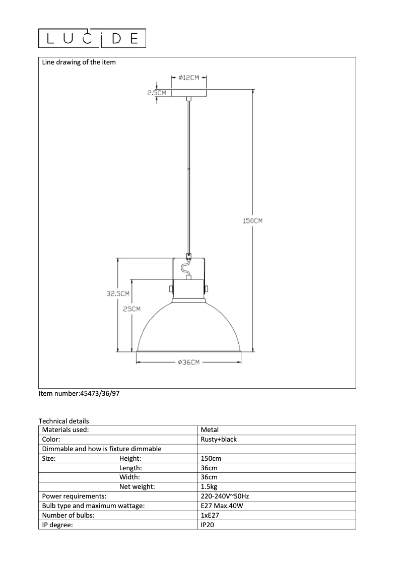 Image de la première page du manuel de l'appareil Damian 45473/36/97