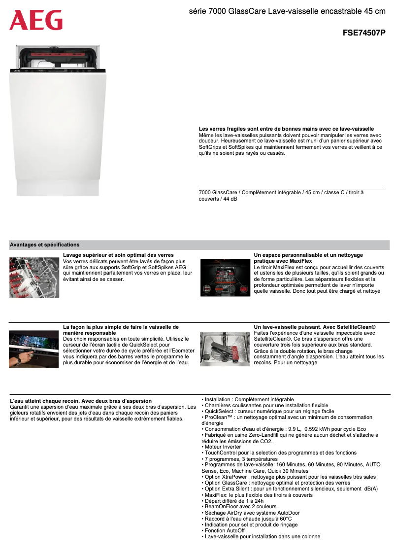 Image de la première page du manuel de l'appareil FSE74507P