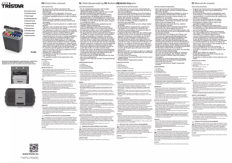 Image de la première page du manuel de l'appareil PD-8822