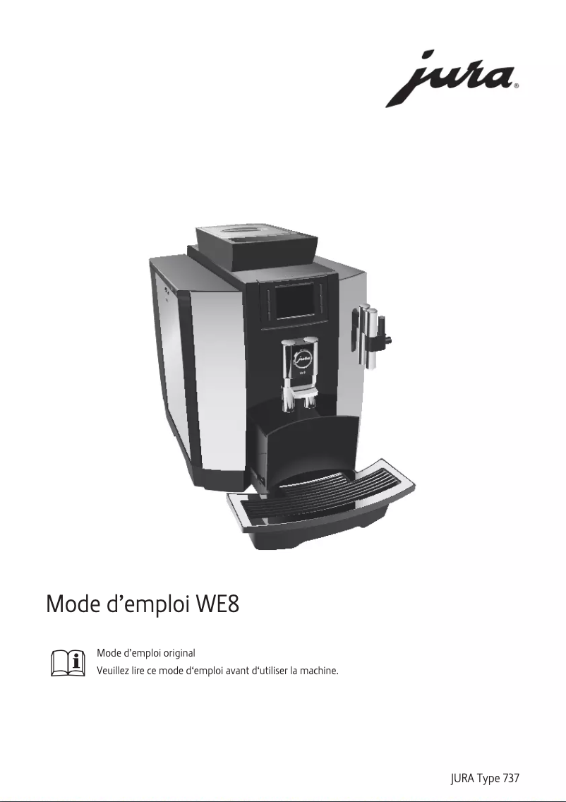 Page 1 de la notice Manuel utilisateur Jura E8