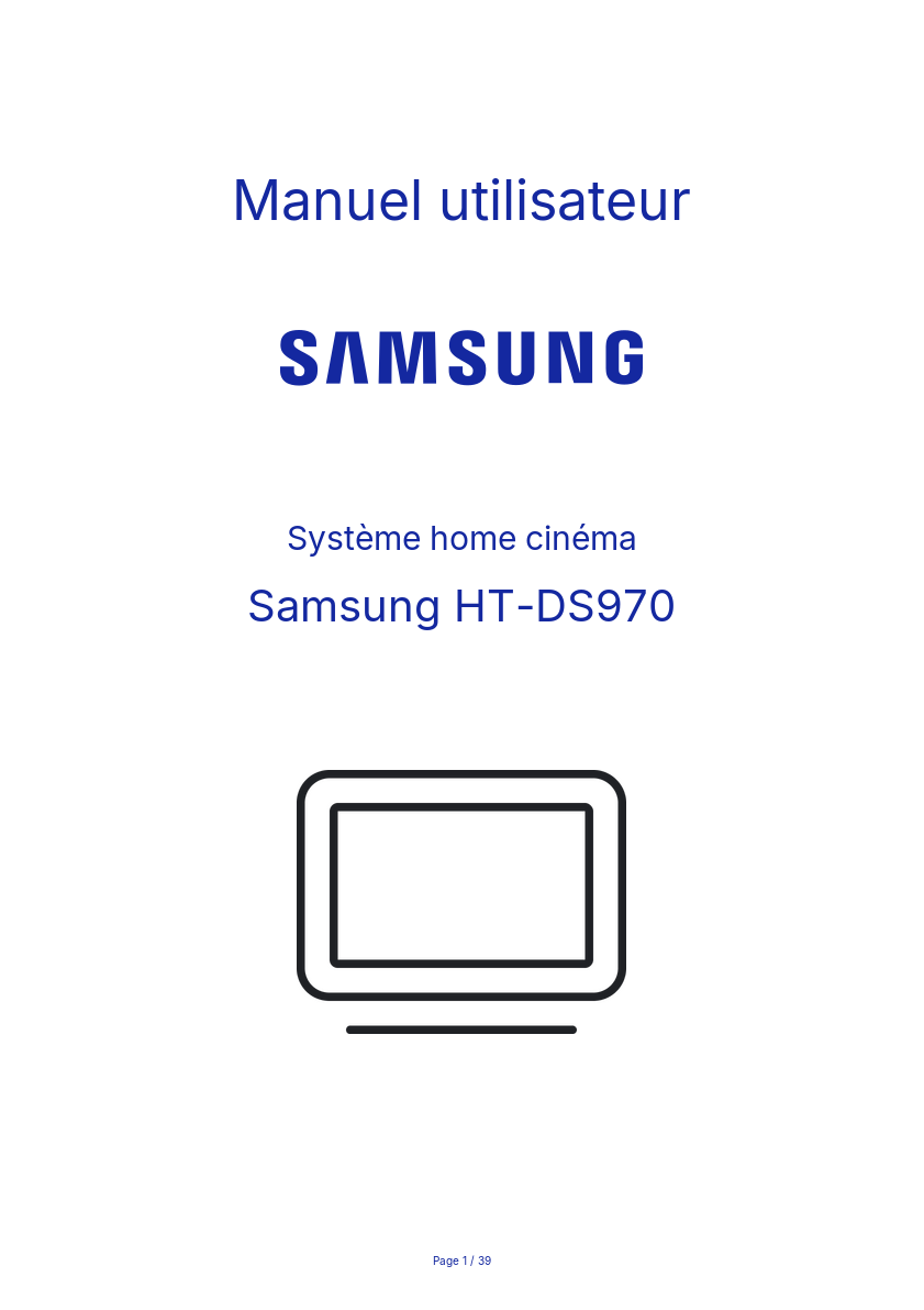 Page n°1 - Manuel utilisateur Samsung HT-DS970