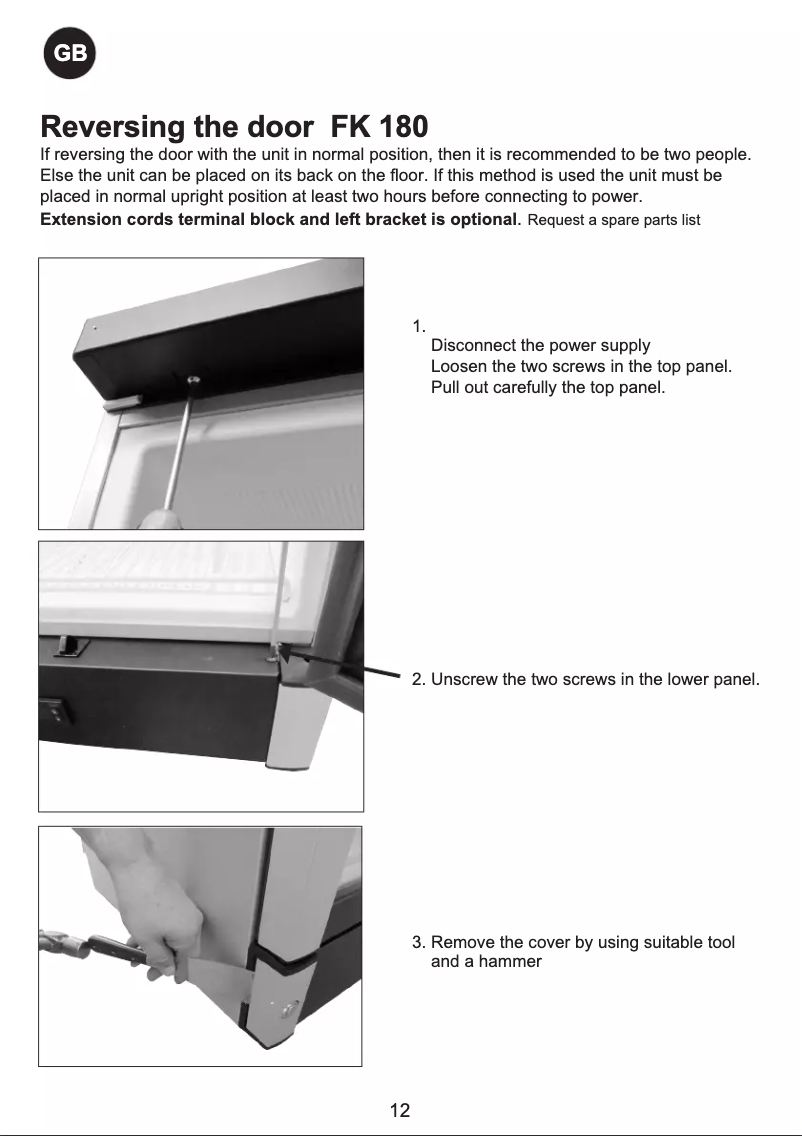 Image de la première page du manuel de l'appareil FK 180