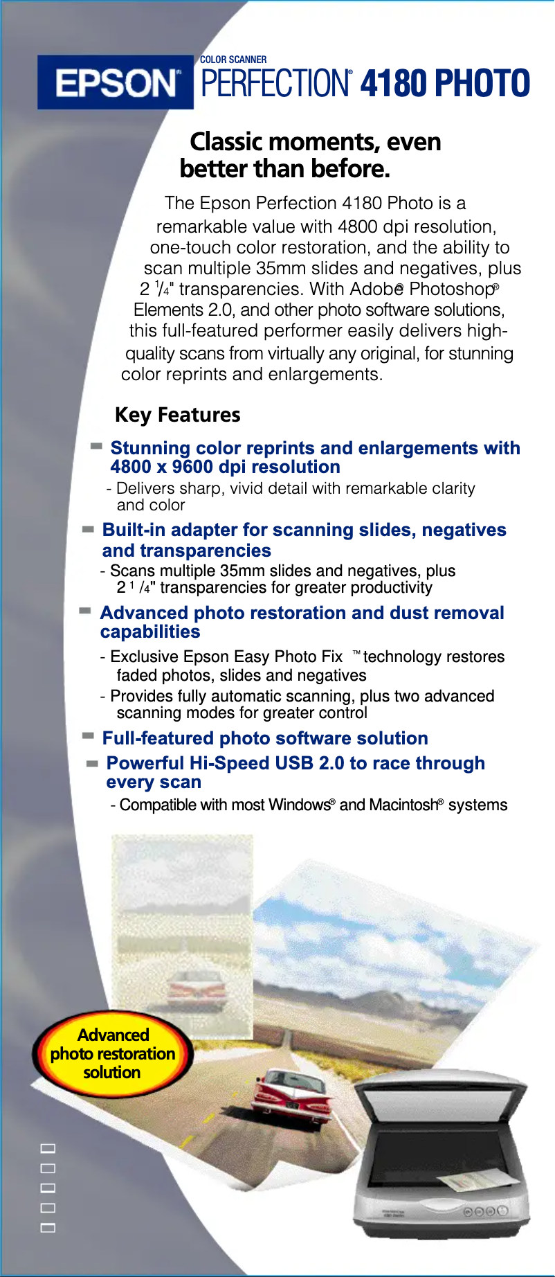 Page n°1 - Brochure Epson Perfection 4180 Photo