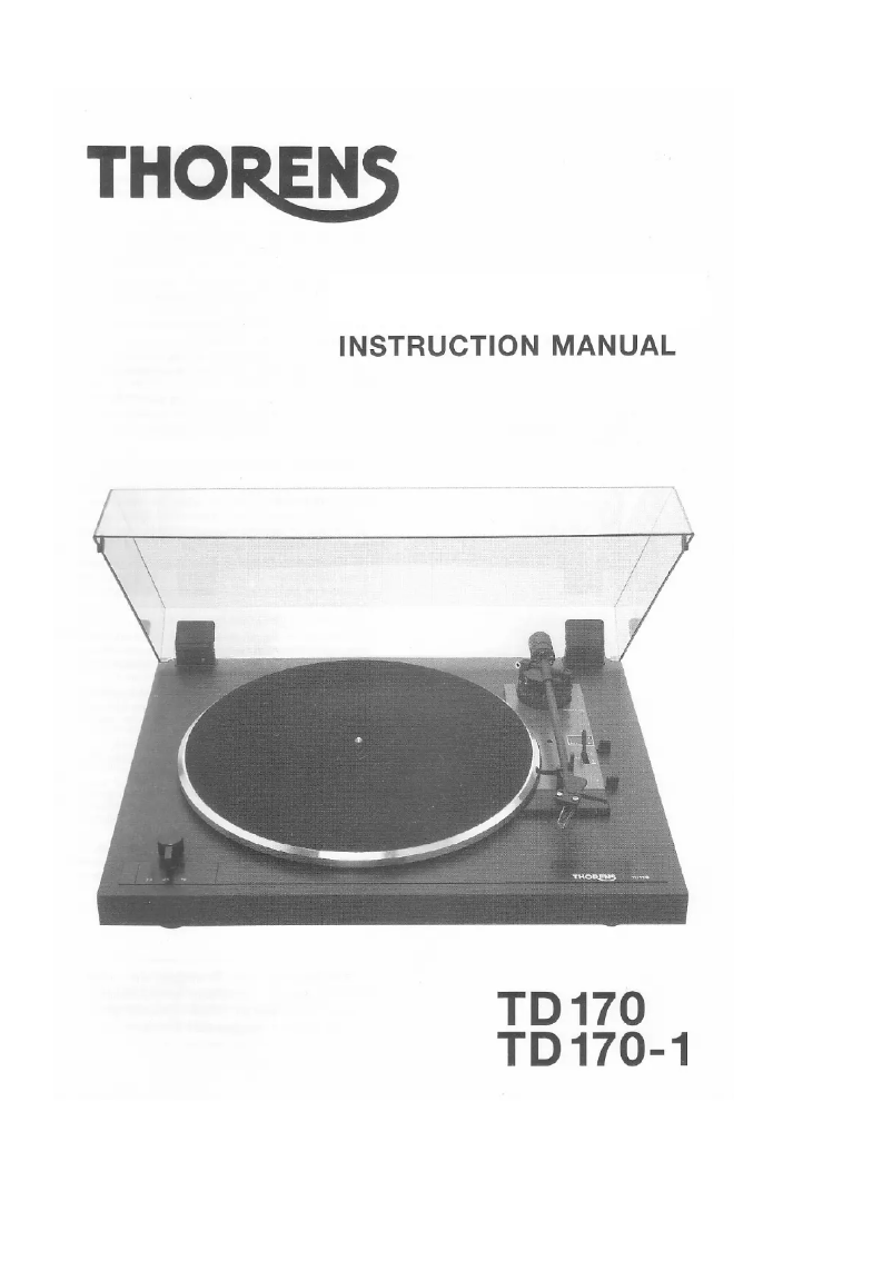 Page 1 de la notice Manuel utilisateur Thorens TD170-EV