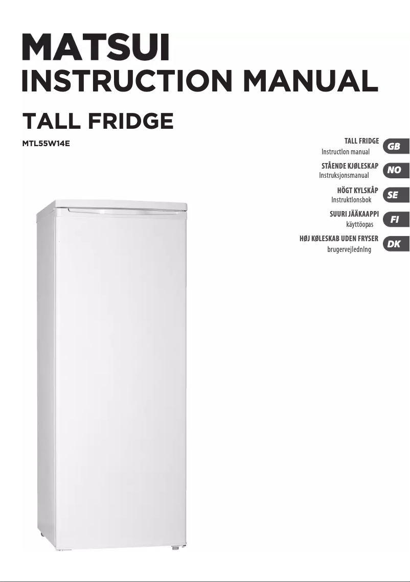 Page 1 de la notice Manuel utilisateur Matsui MTL55W14E