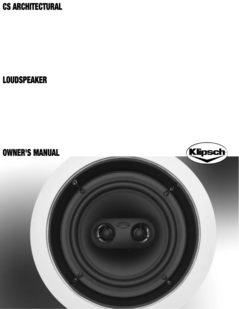 Page n°1 - Manuel utilisateur Klipsch CS-650-R