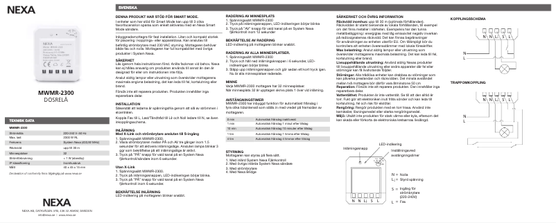 Page n°1 - Manuel utilisateur Nexa MWMR-2300