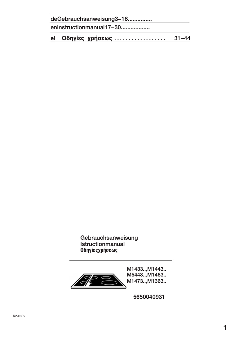 Page n°1 - Manuel utilisateur Neff M1443