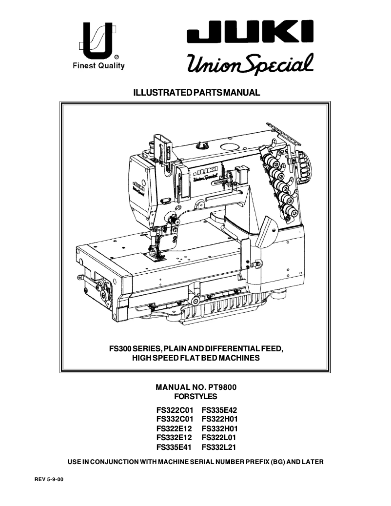 Page 1 de la notice Manuel utilisateur Union Special FS332H01