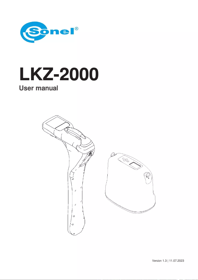 Page n°1 - Manuel utilisateur Sonel LKZ-2000