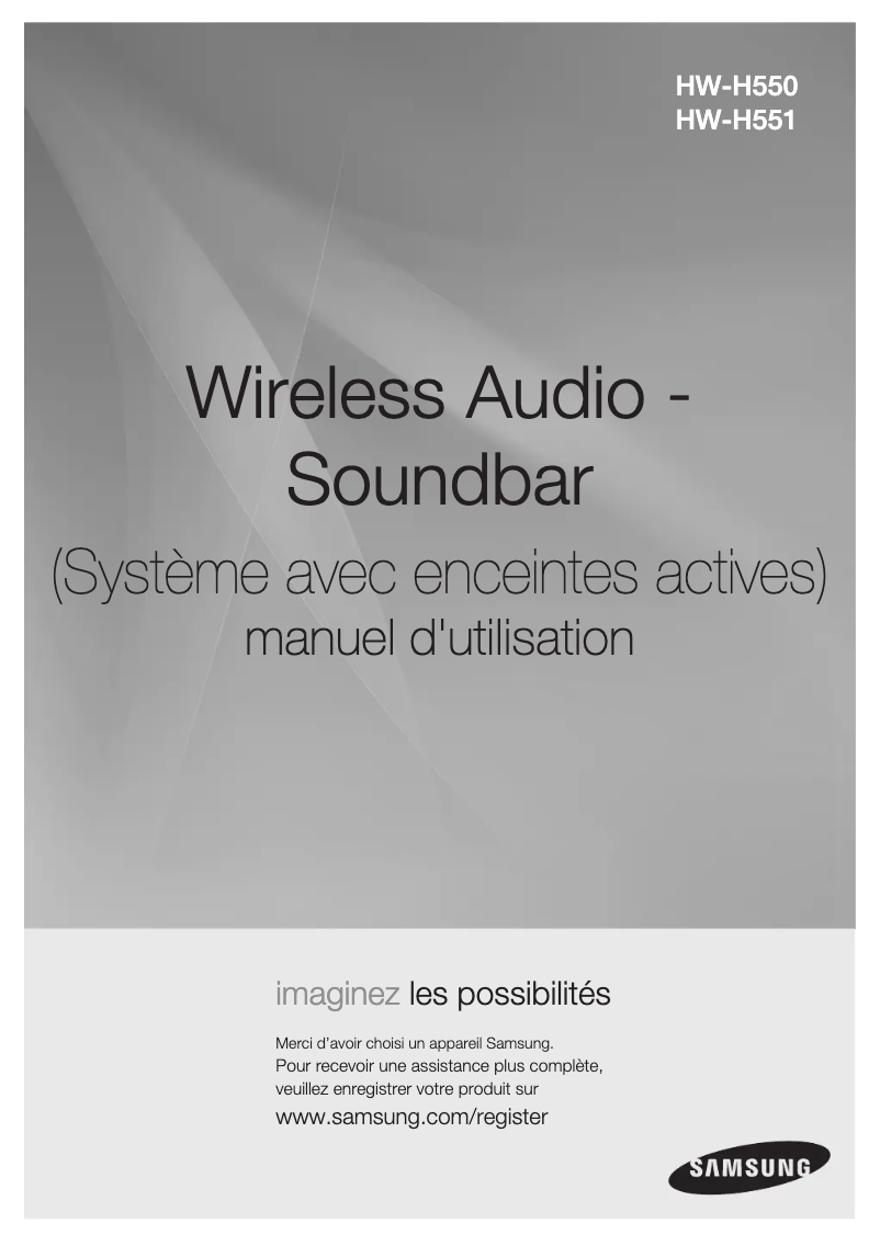 Page 1 de la notice Manuel utilisateur Samsung HW-H550