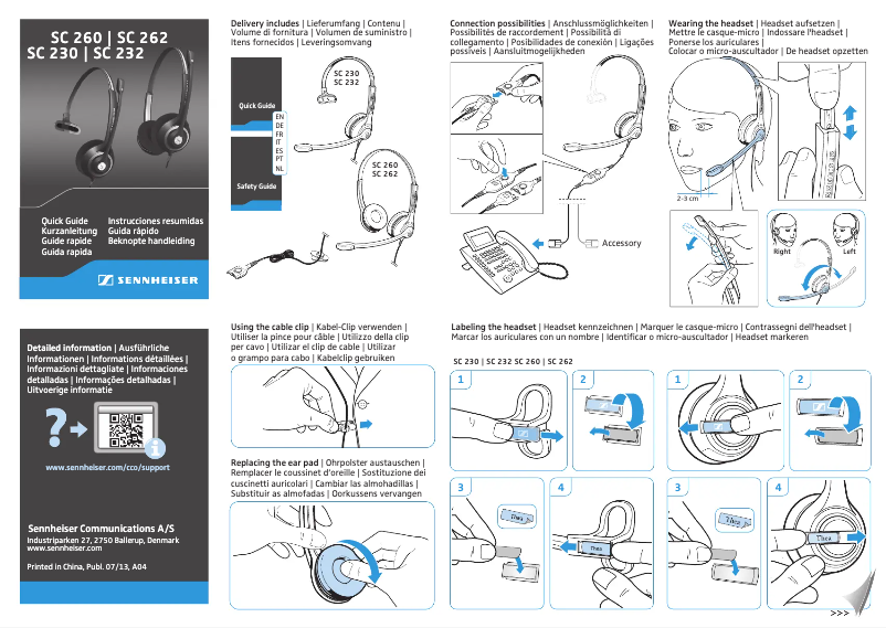 Page 1 de la notice Manuel utilisateur Sennheiser SC 260 USB MS II