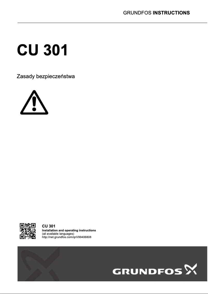 Page n°1 - Instructions / montage Grundfos CU 301