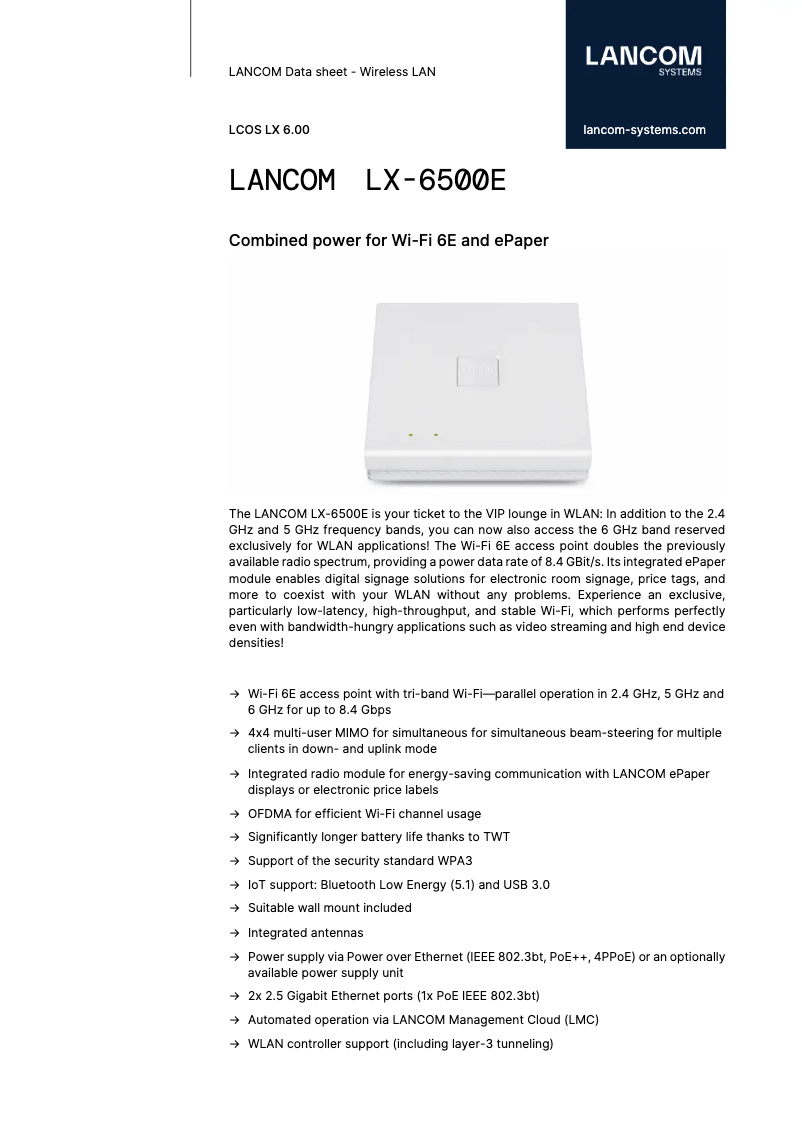 Image de la première page du manuel de l'appareil LX-6500E