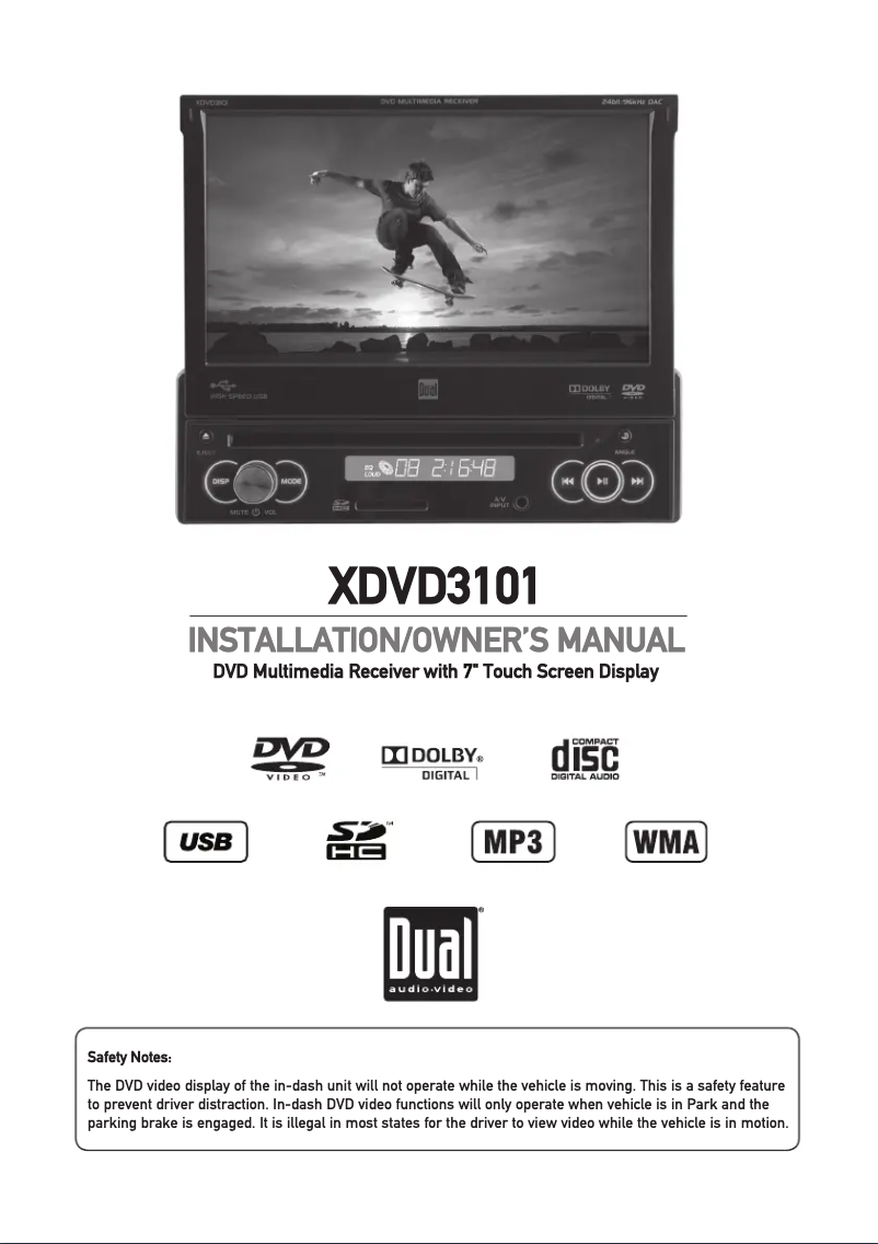 Page 1 de la notice Manuel utilisateur Dual XDVD3101
