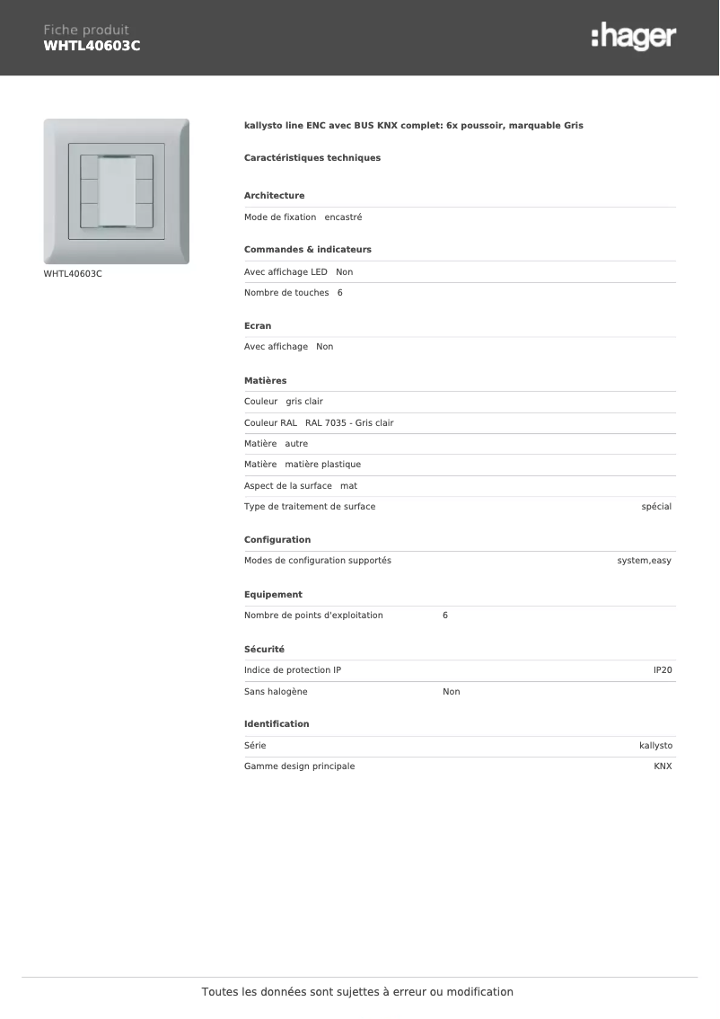Image de la première page du manuel de l'appareil WHTL40603C