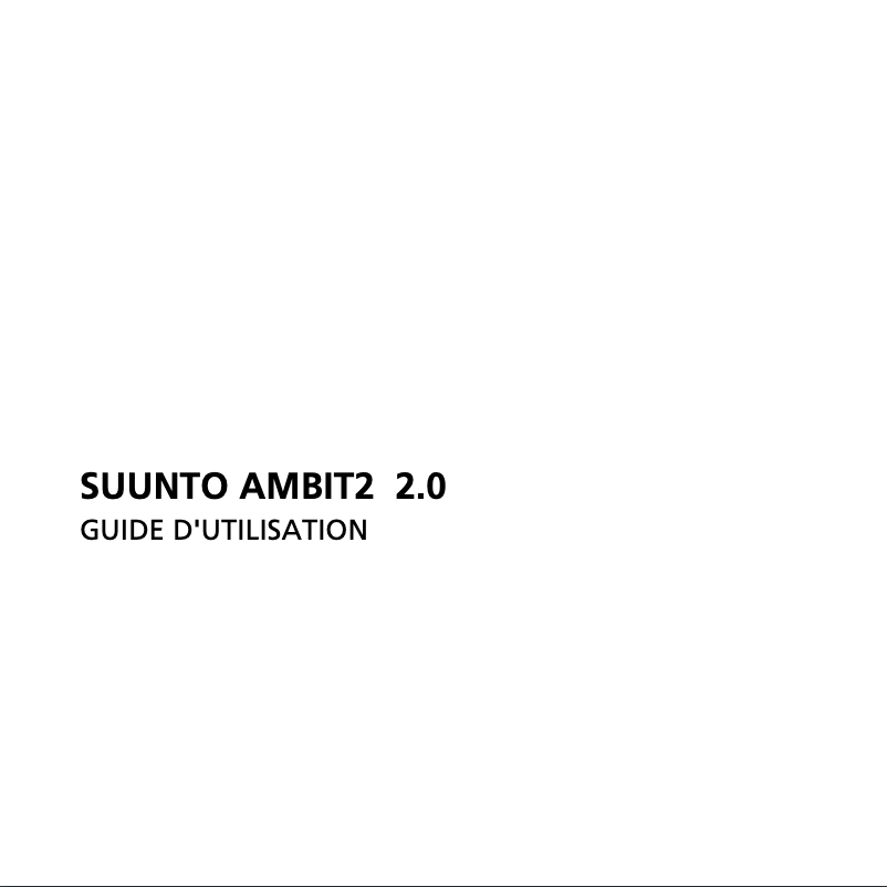 Image de la première page du manuel de l'appareil Ambit 2 2.0