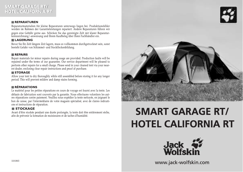 Página 1 del manual Manual de usuario Jack Wolfskin Smart Garage RT