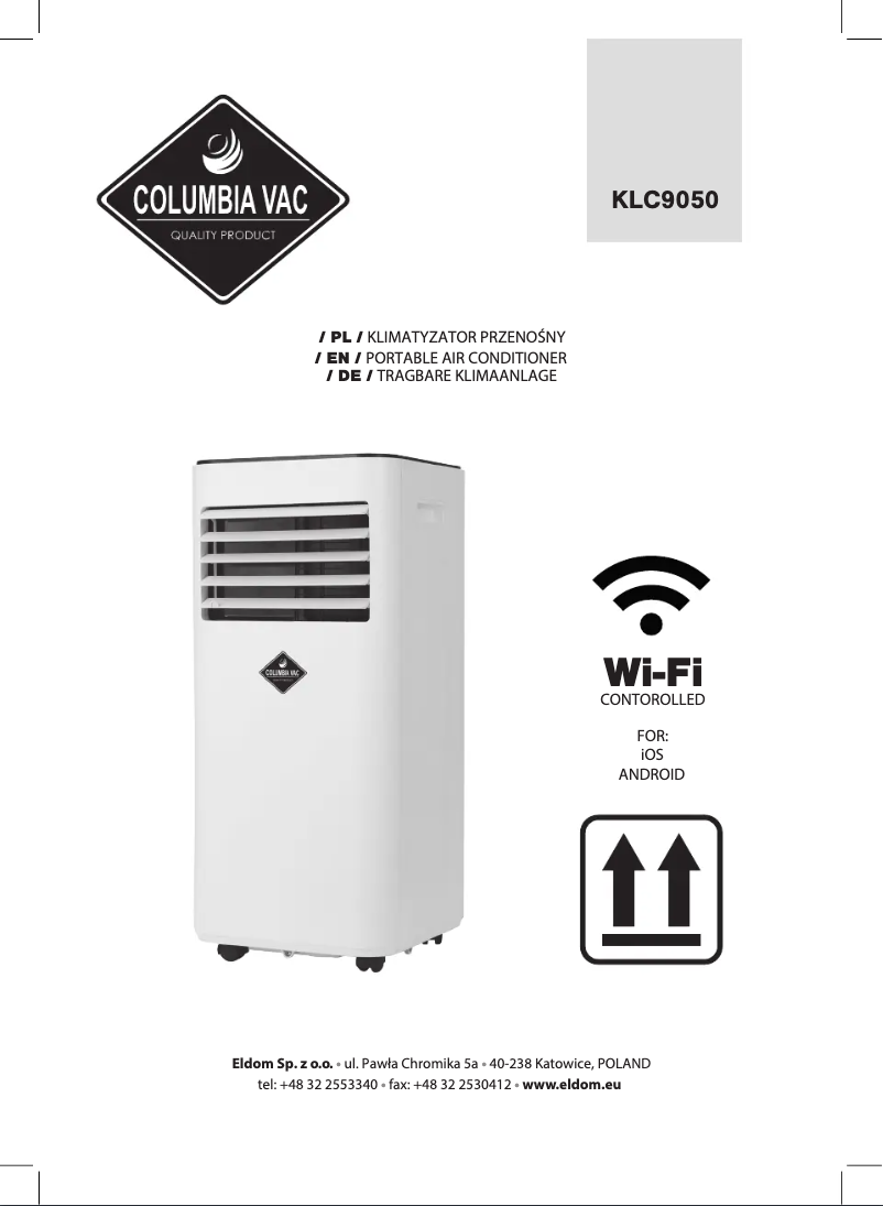 Page n°1 - Manuel utilisateur Eldom ColumbiaVac KLC9050